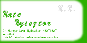 mate nyisztor business card